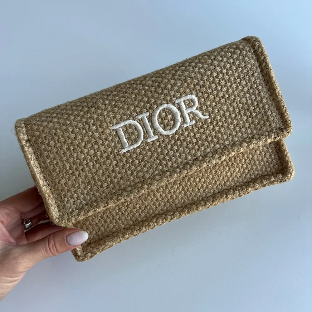 Dior Beige Woven Shoulder Bag with Acrylic Chain - Picture 13 of 16